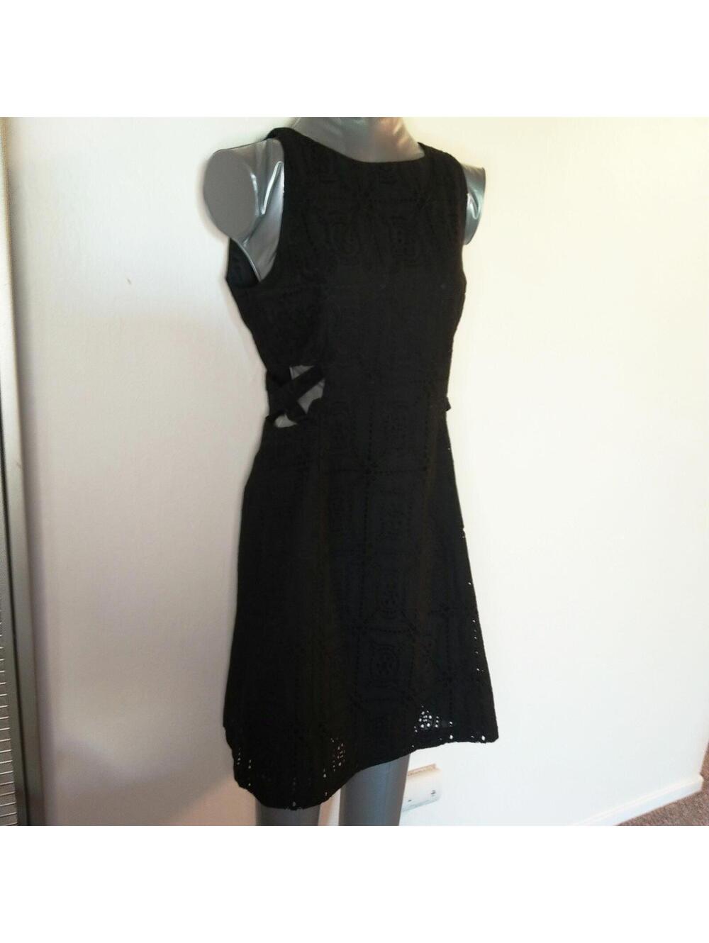 Nanette Lepore Eyelets above the knee black dress 4 Feminine Chic elegant Preppy